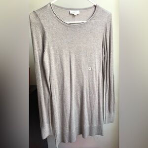 LOFT Taupe Knit Long Sleeve Tee